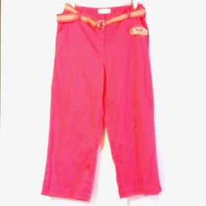 West Palm "Hot Neon Pink" Capris with Adjustable Belt in Size 12 (NWT)